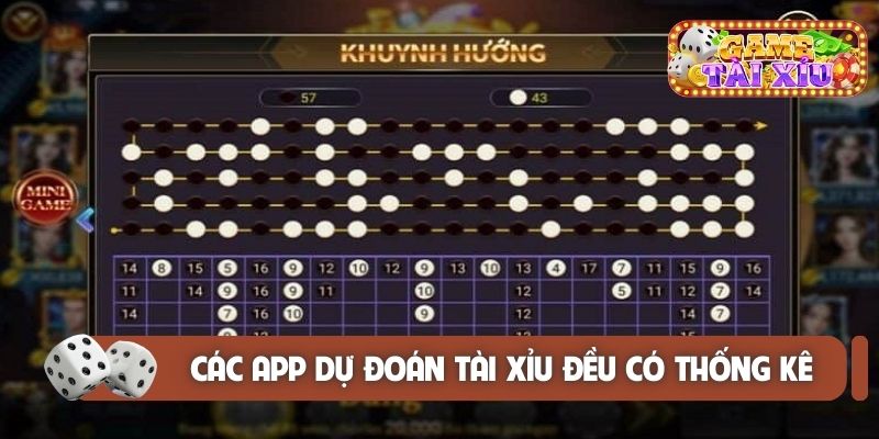 Các app dự đoán tài xỉu đều có thống kê